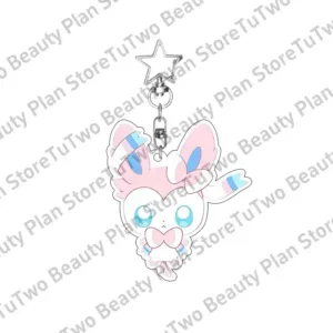 Kawaii Anime Eevee Acrylic Keychain Leafeon Vaporeon Character Figure Transparent Peripheral Móc Treo Đeo Thoại, Standee, Móc Khoá In Theo Yêu Cầu, Chất Liệu Mica Dày 4mm, Kích Thước 5.5 Cm, Có In Test Mẫu