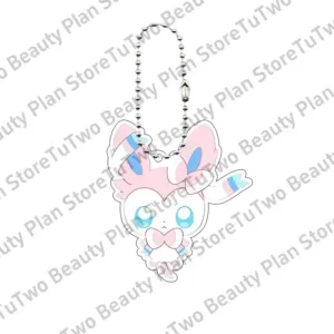 Kawaii Anime Eevee Acrylic Keychain Leafeon Vaporeon Character Figure Transparent Peripheral Móc Treo Đeo Thoại, Standee, Móc Khoá In Theo Yêu Cầu, Chất Liệu Mica Dày 4mm, Kích Thước 5.5 Cm, Có In Test Mẫu