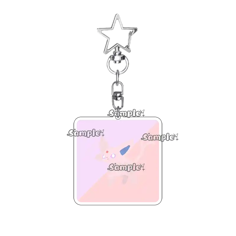 Kawaii Anime Eevee Star Pendant Acrylic Keychain Glaceon Flareon Jolteon Espeon Cartoon Cute Móc Treo Đeo Thoại, Standee, Móc Khoá In Theo Yêu Cầu, Chất Liệu Mica Dày 4mm, Kích Thước 5.5 Cm, Có In Test Mẫu