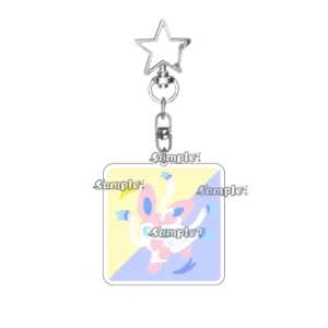 Kawaii Anime Eevee Star Pendant Acrylic Keychain Glaceon Flareon Jolteon Espeon Cartoon Cute Móc Treo Đeo Thoại, Standee, Móc Khoá In Theo Yêu Cầu, Chất Liệu Mica Dày 4mm, Kích Thước 5.5 Cm, Có In Test Mẫu