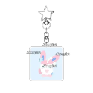 Kawaii Anime Eevee Star Pendant Acrylic Keychain Glaceon Flareon Jolteon Espeon Cartoon Cute Móc Treo Đeo Thoại, Standee, Móc Khoá In Theo Yêu Cầu, Chất Liệu Mica Dày 4mm, Kích Thước 5.5 Cm, Có In Test Mẫu