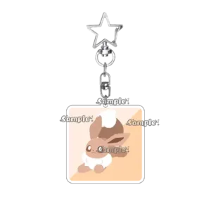 Kawaii Anime Eevee Star Pendant Acrylic Keychain Glaceon Flareon Jolteon Espeon Cartoon Cute Móc Treo Đeo Thoại, Standee, Móc Khoá In Theo Yêu Cầu, Chất Liệu Mica Dày 4mm, Kích Thước 5.5 Cm, Có In Test Mẫu