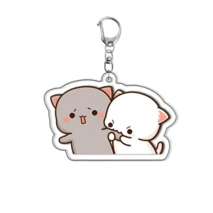 Kawaii Cartoon Animals Pattern Acrylic Key Chain Couples Anime Accessories Bag Charms Móc Treo Đeo Thoại, Standee, Móc Khoá In Theo Yêu Cầu, Chất Liệu Mica Dày 4mm, Kích Thước 5.5 Cm, Có In Test Mẫu