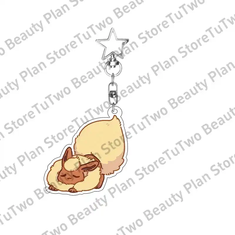 Kawaii Cartoon Anime Eevee Sylveen Glaceon Flareon Jolteon Acrylic Keychain Accessories Móc Treo Đeo Thoại, Standee, Móc Khoá In Theo Yêu Cầu, Chất Liệu Mica Dày 4mm, Kích Thước 5.5 Cm, Có In Test Mẫu