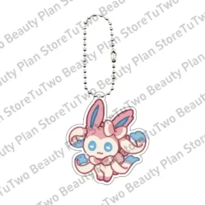 Kawaii Cartoon Anime Eevee Sylveen Glaceon Flareon Jolteon Acrylic Keychain Accessories Móc Treo Đeo Thoại, Standee, Móc Khoá In Theo Yêu Cầu, Chất Liệu Mica Dày 4mm, Kích Thước 5.5 Cm, Có In Test Mẫu
