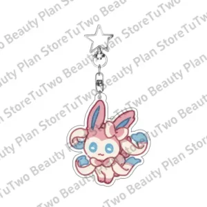 Kawaii Cartoon Anime Eevee Sylveen Glaceon Flareon Jolteon Acrylic Keychain Accessories Móc Treo Đeo Thoại, Standee, Móc Khoá In Theo Yêu Cầu, Chất Liệu Mica Dày 4mm, Kích Thước 5.5 Cm, Có In Test Mẫu