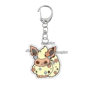 Kawaii Cartoon Flower Eevee Leafeon Sylveon Glaceon Vaporeon Espeon Anime Acrylic Keychain Móc Treo Đeo Thoại, Standee, Móc Khoá In Theo Yêu Cầu, Chất Liệu Mica Dày 4mm, Kích Thước 5.5 Cm, Có In Test Mẫu