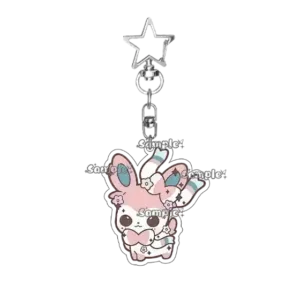Kawaii Cartoon Flower Eevee Leafeon Sylveon Glaceon Vaporeon Espeon Anime Acrylic Keychain Móc Treo Đeo Thoại, Standee, Móc Khoá In Theo Yêu Cầu, Chất Liệu Mica Dày 4mm, Kích Thước 5.5 Cm, Có In Test Mẫu
