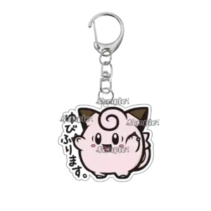 Kawaii Cartoon Jigglypuff Ninetales Anime Acrylic Pendant Keychain Backpack Charm Keyring Móc Treo Đeo Thoại, Standee, Móc Khoá In Theo Yêu Cầu, Chất Liệu Mica Dày 4mm, Kích Thước 5.5 Cm, Có In Test Mẫu