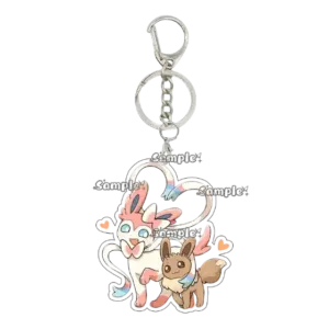 Kawaii Couple Eevee Umbreon Jolteon Anime Acrylic Keychain Accessories Cartoon Backpack Charm Móc Treo Đeo Thoại, Standee, Móc Khoá In Theo Yêu Cầu, Chất Liệu Mica Dày 4mm, Kích Thước 5.5 Cm, Có In Test Mẫu
