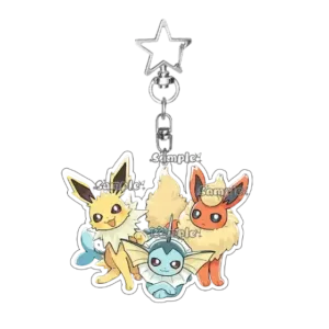 Kawaii Couple Eevee Umbreon Jolteon Anime Acrylic Keychain Accessories Cartoon Backpack Charm Móc Treo Đeo Thoại, Standee, Móc Khoá In Theo Yêu Cầu, Chất Liệu Mica Dày 4mm, Kích Thước 5.5 Cm, Có In Test Mẫu