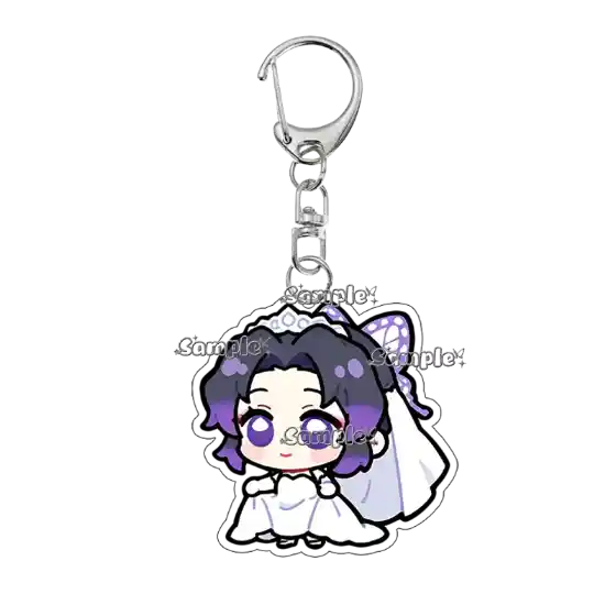 Kawaii Tsuyuri Kanawo Kamado Nezuko Bride Q Version Figure Acrylic Keychain Decor Cartoon Móc Treo Đeo Thoại, Standee, Móc Khoá In Theo Yêu Cầu, Chất Liệu Mica Dày 4mm, Kích Thước 5.5 Cm, Có In Test Mẫu