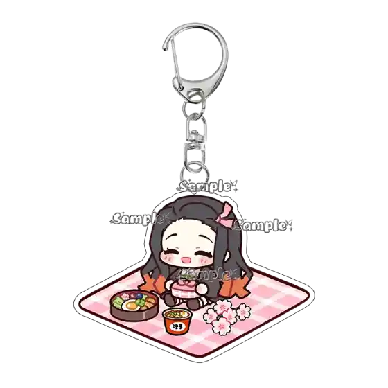 Kawaii Tsuyuri Kanawo Kamado Nezuko Tanjiro Picnic Series Anime Acrylic Keychain Cartoon Móc Treo Đeo Thoại, Standee, Móc Khoá In Theo Yêu Cầu, Chất Liệu Mica Dày 4mm, Kích Thước 5.5 Cm, Có In Test Mẫu