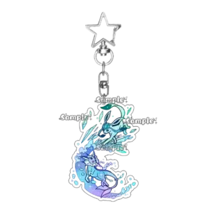 Kawaii Vaporeon Flareon Espeon Umbreon Anime Acrylic Keychain Diy Bag Accessories Cartoon Móc Treo Đeo Thoại, Standee, Móc Khoá In Theo Yêu Cầu, Chất Liệu Mica Dày 4mm, Kích Thước 5.5 Cm, Có In Test Mẫu
