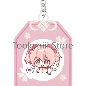 Madoka Magica Acrylic Keychain Sakura Exquisite Pattern Cosplay Props Bag Decorate Girl Móc Treo Đeo Thoại, Standee, Móc Khoá In Theo Yêu Cầu, Chất Liệu Mica Dày 4mm, Kích Thước 5.5 Cm, Có In Test Mẫu
