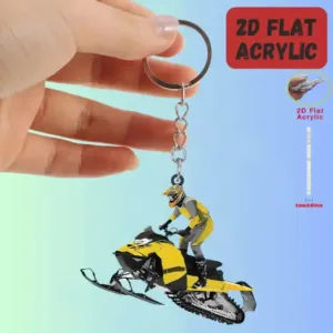 Novel Snowmobile Pendant Keychain,sports Fans 2d Flat Acrylic Ornament Charms,hanging Móc Treo Đeo Thoại, Standee, Móc Khoá In Theo Yêu Cầu, Chất Liệu Mica Dày 4mm, Kích Thước 5.5 Cm, Có In Test Mẫu