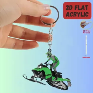 Novel Snowmobile Pendant Keychain,sports Fans 2d Flat Acrylic Ornament Charms,hanging Móc Treo Đeo Thoại, Standee, Móc Khoá In Theo Yêu Cầu, Chất Liệu Mica Dày 4mm, Kích Thước 5.5 Cm, Có In Test Mẫu