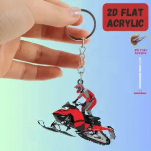 Novel Snowmobile Pendant Keychain,sports Fans 2d Flat Acrylic Ornament Charms,hanging Móc Treo Đeo Thoại, Standee, Móc Khoá In Theo Yêu Cầu, Chất Liệu Mica Dày 4mm, Kích Thước 5.5 Cm, Có In Test Mẫu