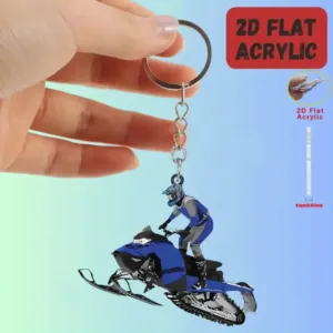 Novel Snowmobile Pendant Keychain,sports Fans 2d Flat Acrylic Ornament Charms,hanging Móc Treo Đeo Thoại, Standee, Móc Khoá In Theo Yêu Cầu, Chất Liệu Mica Dày 4mm, Kích Thước 5.5 Cm, Có In Test Mẫu
