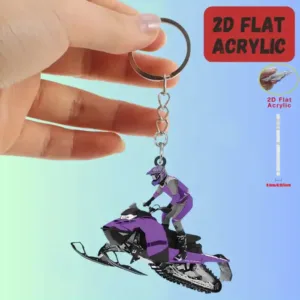 Novel Snowmobile Pendant Keychain,sports Fans 2d Flat Acrylic Ornament Charms,hanging Móc Treo Đeo Thoại, Standee, Móc Khoá In Theo Yêu Cầu, Chất Liệu Mica Dày 4mm, Kích Thước 5.5 Cm, Có In Test Mẫu