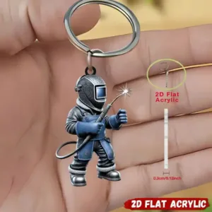 Novel Welder Pendant Keychain Welding Themed 2d Flat Acrylic Ornament Charms Hanging Móc Treo Đeo Thoại, Standee, Móc Khoá In Theo Yêu Cầu, Chất Liệu Mica Dày 4mm, Kích Thước 5.5 Cm, Có In Test Mẫu