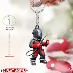 Novel Welder Pendant Keychain Welding Themed 2d Flat Acrylic Ornament Charms Hanging Móc Treo Đeo Thoại, Standee, Móc Khoá In Theo Yêu Cầu, Chất Liệu Mica Dày 4mm, Kích Thước 5.5 Cm, Có In Test Mẫu