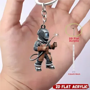 Novel Welder Pendant Keychain Welding Themed 2d Flat Acrylic Ornament Charms Hanging Móc Treo Đeo Thoại, Standee, Móc Khoá In Theo Yêu Cầu, Chất Liệu Mica Dày 4mm, Kích Thước 5.5 Cm, Có In Test Mẫu