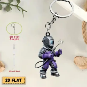 Novel Welder Pendant Keychain Welding Themed 2d Flat Acrylic Ornament Charms Hanging Móc Treo Đeo Thoại, Standee, Móc Khoá In Theo Yêu Cầu, Chất Liệu Mica Dày 4mm, Kích Thước 5.5 Cm, Có In Test Mẫu