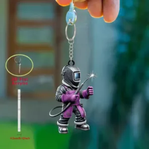Novel Welder Pendant Keychain Welding Themed 2d Flat Acrylic Ornament Charms Hanging Móc Treo Đeo Thoại, Standee, Móc Khoá In Theo Yêu Cầu, Chất Liệu Mica Dày 4mm, Kích Thước 5.5 Cm, Có In Test Mẫu