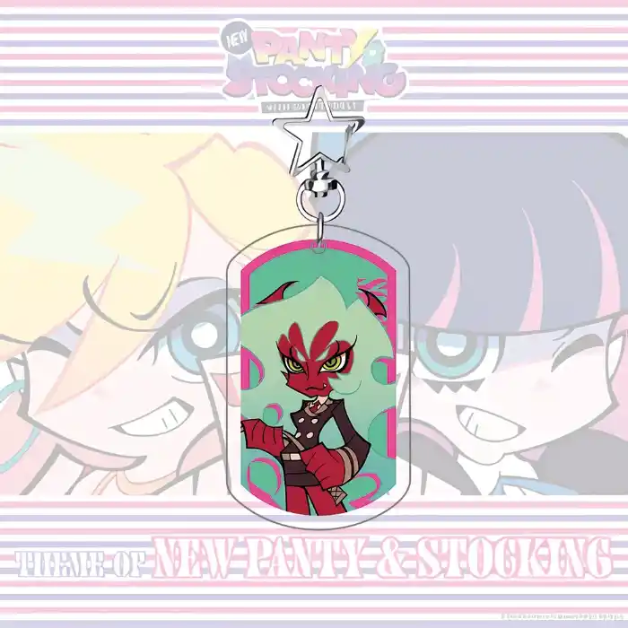 Panty & Stocking With Garterbelt Acrylic Keychain, Star Clasp Charm, Panty Stocking Scanty Móc Treo Đeo Thoại, Standee, Móc Khoá In Theo Yêu Cầu, Chất Liệu Mica Dày 4mm, Kích Thước 5.5 Cm, Có In Test Mẫu