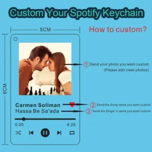 Personalized Clear Acrylic Spotify Keychain Scan Code Music Song Singer Name Album Cover Móc Treo Đeo Thoại, Standee, Móc Khoá In Theo Yêu Cầu, Chất Liệu Mica Dày 4mm, Kích Thước 5.5 Cm, Có In Test Mẫu