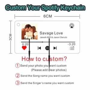 Personalized Spotify Keychain Clear Acrylic Scan Code Music Song Singer Name Album Cover Móc Treo Đeo Thoại, Standee, Móc Khoá In Theo Yêu Cầu, Chất Liệu Mica Dày 4mm, Kích Thước 5.5 Cm, Có In Test Mẫu