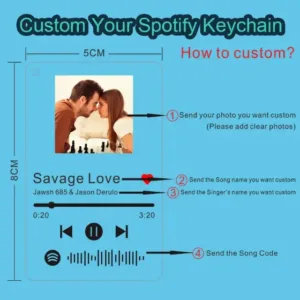Personalized Spotify Keychain Clear Acrylic Scan Code Music Song Singer Name Album Cover Móc Treo Đeo Thoại, Standee, Móc Khoá In Theo Yêu Cầu, Chất Liệu Mica Dày 4mm, Kích Thước 5.5 Cm, Có In Test Mẫu
