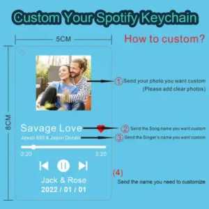 Personalized Spotify Keychain Clear Acrylic Scan Code Music Song Singer Name Album Cover Móc Treo Đeo Thoại, Standee, Móc Khoá In Theo Yêu Cầu, Chất Liệu Mica Dày 4mm, Kích Thước 5.5 Cm, Có In Test Mẫu