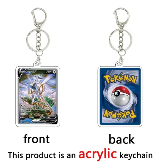 Pkm Anime Charizard Game Card Shape Acrylic Keychain Accessories Machamp Espeon Collection Móc Treo Đeo Thoại, Standee, Móc Khoá In Theo Yêu Cầu, Chất Liệu Mica Dày 4mm, Kích Thước 5.5 Cm, Có In Test Mẫu