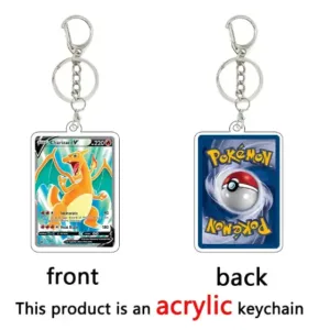 Pkm Anime Charizard Game Card Shape Acrylic Keychain Accessories Machamp Espeon Collection Móc Treo Đeo Thoại, Standee, Móc Khoá In Theo Yêu Cầu, Chất Liệu Mica Dày 4mm, Kích Thước 5.5 Cm, Có In Test Mẫu