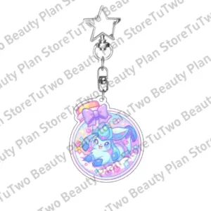 Pkm Anime Eevee Flareon Espeon Umbreon Acrylic Keychain Kawaii Cartoon Backpack Accessories Móc Treo Đeo Thoại, Standee, Móc Khoá In Theo Yêu Cầu, Chất Liệu Mica Dày 4mm, Kích Thước 5.5 Cm, Có In Test Mẫu