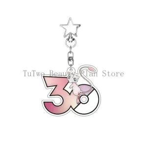 Pkm Anime New 30th Anniversary Mewtwo Charizard Printed Acrylic Keychain Accessories Cartoon Móc Treo Đeo Thoại, Standee, Móc Khoá In Theo Yêu Cầu, Chất Liệu Mica Dày 4mm, Kích Thước 5.5 Cm, Có In Test Mẫu