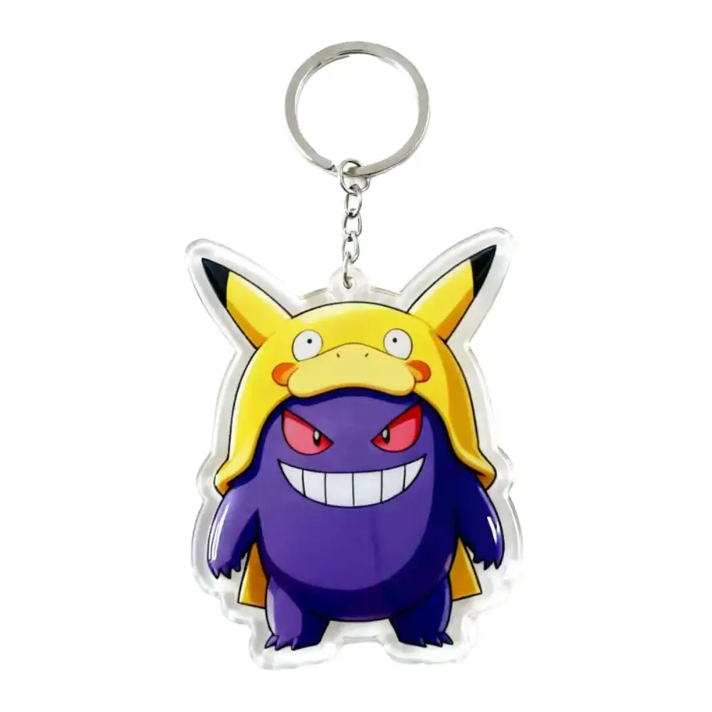 Pokemon Gengar Qikachu Combine Keychain Pendant Anime Game Collection Diy Decoration Gifts Móc Treo Đeo Thoại, Standee, Móc Khoá In Theo Yêu Cầu, Chất Liệu Mica Dày 4mm, Kích Thước 5.5 Cm, Có In Test Mẫu