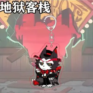 Q Version Cute Cartoon Acrylic Keychain Vaggie Ad Charlie Alastor Exquisite Key Ring Pendant Móc Treo Đeo Thoại, Standee, Móc Khoá In Theo Yêu Cầu, Chất Liệu Mica Dày 4mm, Kích Thước 5.5 Cm, Có In Test Mẫu