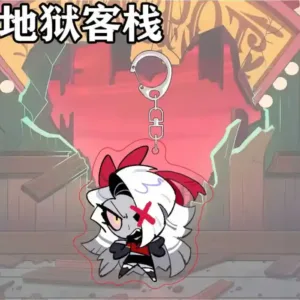Q Version Cute Cartoon Acrylic Keychain Vaggie Ad Charlie Alastor Exquisite Key Ring Pendant Móc Treo Đeo Thoại, Standee, Móc Khoá In Theo Yêu Cầu, Chất Liệu Mica Dày 4mm, Kích Thước 5.5 Cm, Có In Test Mẫu