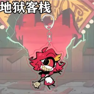 Q Version Cute Cartoon Acrylic Keychain Vaggie Ad Charlie Alastor Exquisite Key Ring Pendant Móc Treo Đeo Thoại, Standee, Móc Khoá In Theo Yêu Cầu, Chất Liệu Mica Dày 4mm, Kích Thước 5.5 Cm, Có In Test Mẫu