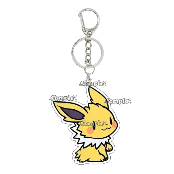 Q-version Pkm Eevee Jolteon Leafeon Creative Pattern Acrylic Keychain Cartoon Cute Anime Móc Treo Đeo Thoại, Standee, Móc Khoá In Theo Yêu Cầu, Chất Liệu Mica Dày 4mm, Kích Thước 5.5 Cm, Có In Test Mẫu