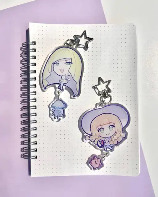 Recycled Acrylic Keychain For Nessa Marnie Giovanni Iono Anime Keychain Backpack Pendant Móc Treo Đeo Thoại, Standee, Móc Khoá In Theo Yêu Cầu, Chất Liệu Mica Dày 4mm, Kích Thước 5.5 Cm, Có In Test Mẫu