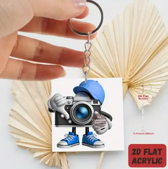retro-2d-camera-keychain-photography-the-var2-1789455843463-218 Retro 2d Camera Keychain Photography Themed Flat Acrylic Pendant Hanging Ornament For Car Bag Móc Treo Đeo Thoại, Standee, Móc Khoá In Theo Yêu Cầu, Chất Liệu Mica Dày 4mm, Kích Thước 5.5 Cm, Có In Test Mẫu