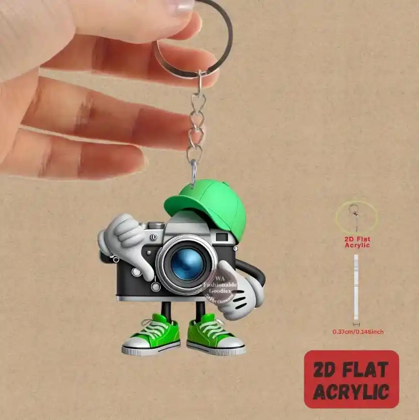 retro-2d-camera-keychain-photography-the-var3-1789455849918-283 Retro 2d Camera Keychain Photography Themed Flat Acrylic Pendant Hanging Ornament For Car Bag Móc Treo Đeo Thoại, Standee, Móc Khoá In Theo Yêu Cầu, Chất Liệu Mica Dày 4mm, Kích Thước 5.5 Cm, Có In Test Mẫu