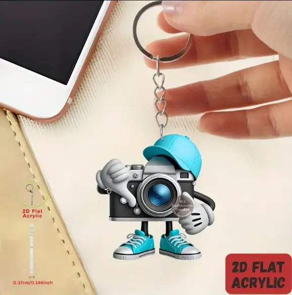 retro-2d-camera-keychain-photography-the-var7-1789455930567-467 Retro 2d Camera Keychain Photography Themed Flat Acrylic Pendant Hanging Ornament For Car Bag Móc Treo Đeo Thoại, Standee, Móc Khoá In Theo Yêu Cầu, Chất Liệu Mica Dày 4mm, Kích Thước 5.5 Cm, Có In Test Mẫu