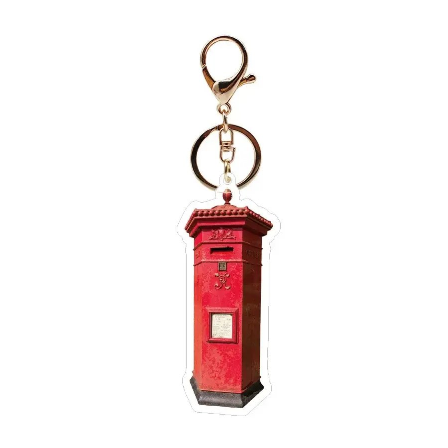 Retro Nostalgic Mail Box Acrylic Keychain Post Office Mailbox Envelope Box Pendant Hanging Móc Treo Đeo Thoại, Standee, Móc Khoá In Theo Yêu Cầu, Chất Liệu Mica Dày 4mm, Kích Thước 5.5 Cm, Có In Test Mẫu