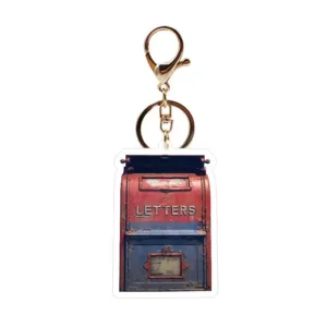 Retro Nostalgic Mail Box Acrylic Keychain Post Office Mailbox Envelope Box Pendant Hanging Móc Treo Đeo Thoại, Standee, Móc Khoá In Theo Yêu Cầu, Chất Liệu Mica Dày 4mm, Kích Thước 5.5 Cm, Có In Test Mẫu