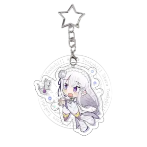 Re:zero Acrylic Keychain Emilia Ram Beatrice Student Kawaii Bag Anime Cartoon Decor Móc Treo Đeo Thoại, Standee, Móc Khoá In Theo Yêu Cầu, Chất Liệu Mica Dày 4mm, Kích Thước 5.5 Cm, Có In Test Mẫu